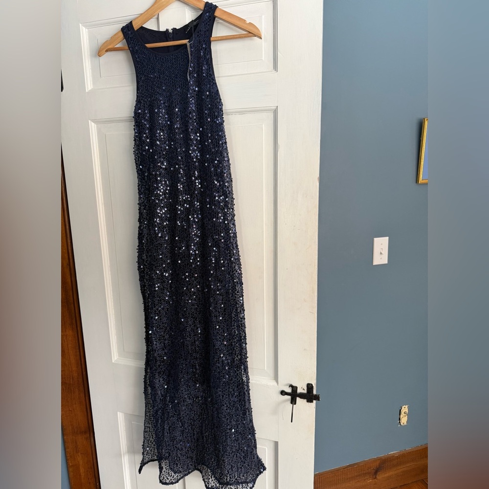 JCrew Navy Sequin Gown NWT